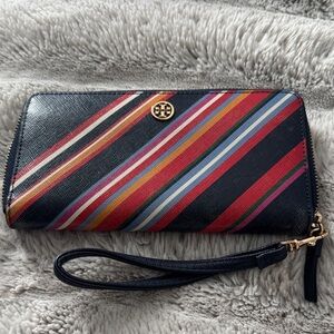 Tory Burch Colorful Striped Wristlet
